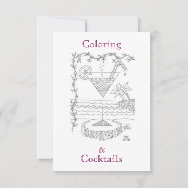 Colouring & Cocktails Girls Night Party Invitation (Front)