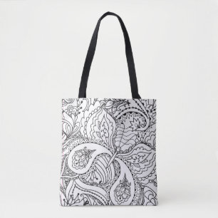 Colouring Flower Art New Design Floral Aesthetic F Tote Bag