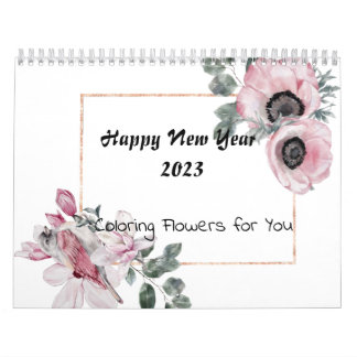 Colouring for Adult Flowers 2023, Colour your own Calendar