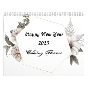 Colouring for Adult Flowers 2023, Colour your own Calendar