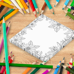 Colouring Fun Floral Border Post It Notes