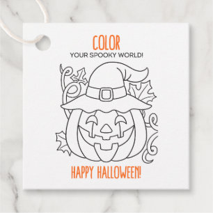 Colouring Halloween Gift Tags