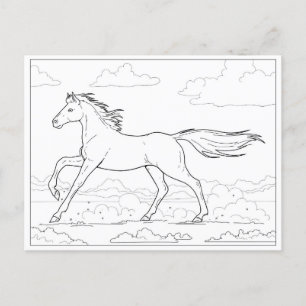 Colouring Horse Gallop Postcard
