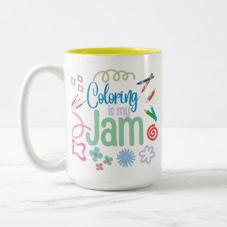 Colouring is My Jam coffee mug