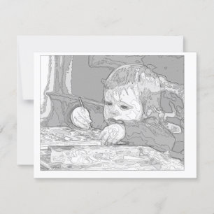Colouring: Little Artist/Cocker Spaniel card