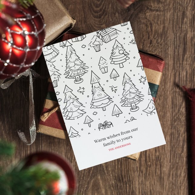 Colouring Outline Of Christmas Holiday Postcard (Creator Uploaded)