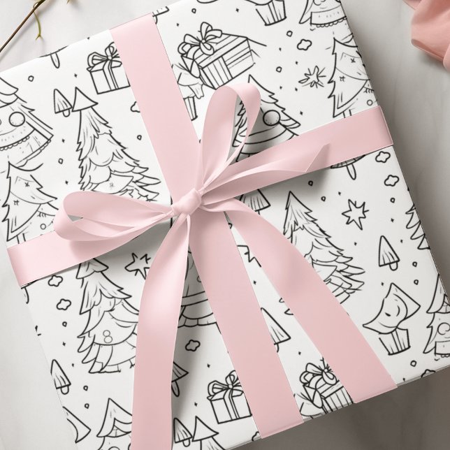 Colouring Outline Of Christmas Wrapping Paper (Creator Uploaded)