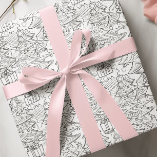Colouring Outline Of Christmas Wrapping Paper