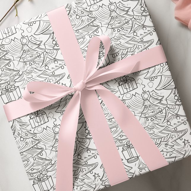 Colouring Outline Of Christmas Wrapping Paper (Creator Uploaded)