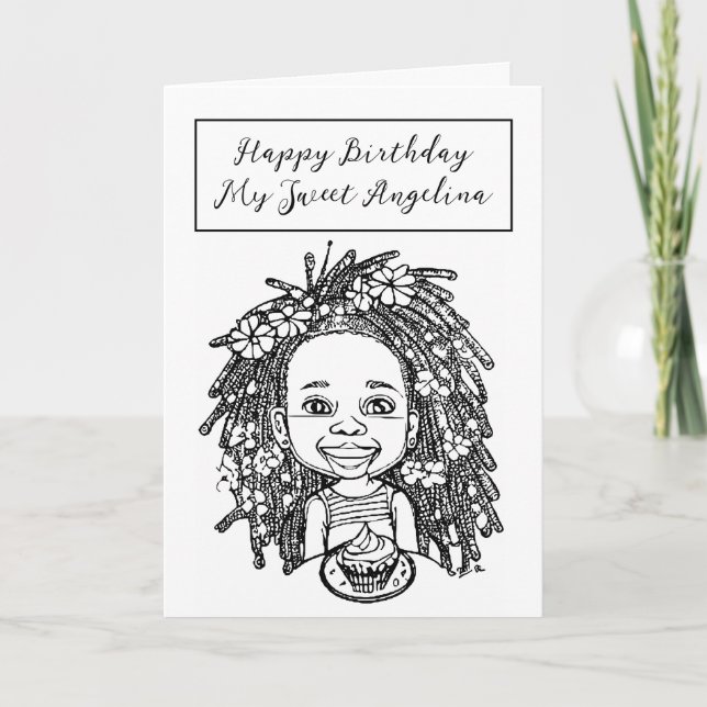 Colouring Page Birthday Card (Front)