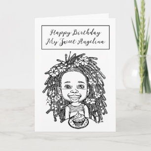 Colouring Page Birthday Card