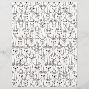 Colouring Page Cat Clowder Scrapbook Paper