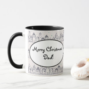 Colouring Page Christmas Village in the Snow Mug