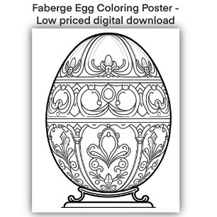 Colouring Page - Decorative Egg, Colour Your Own  Poster