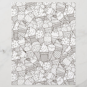 Colouring Page Desserts Galore Scrapbook Paper