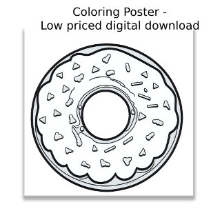 Colouring Page - Doughnut!, Colour Your Own Poster
