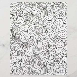 Colouring Page Flower Explosion Scrapbook Paper