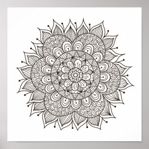 Colouring Page Garden Path Mandala Poster