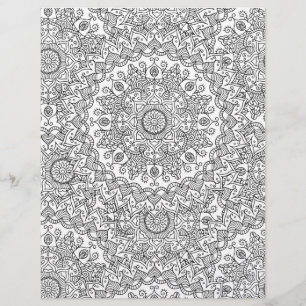 Colouring Page Kaleidoscope Scrapbook Paper