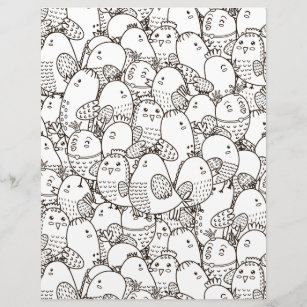Colouring Page Morning Chirp Scrapbook Paper
