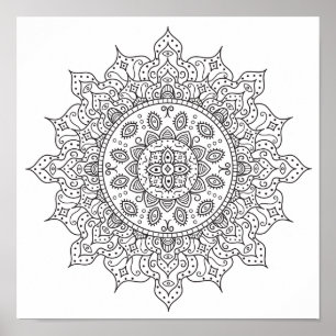 Colouring Page Silk Road Mandala Poster