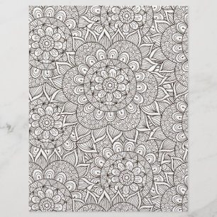 Colouring Page Summer Garden Scrapbook Paper