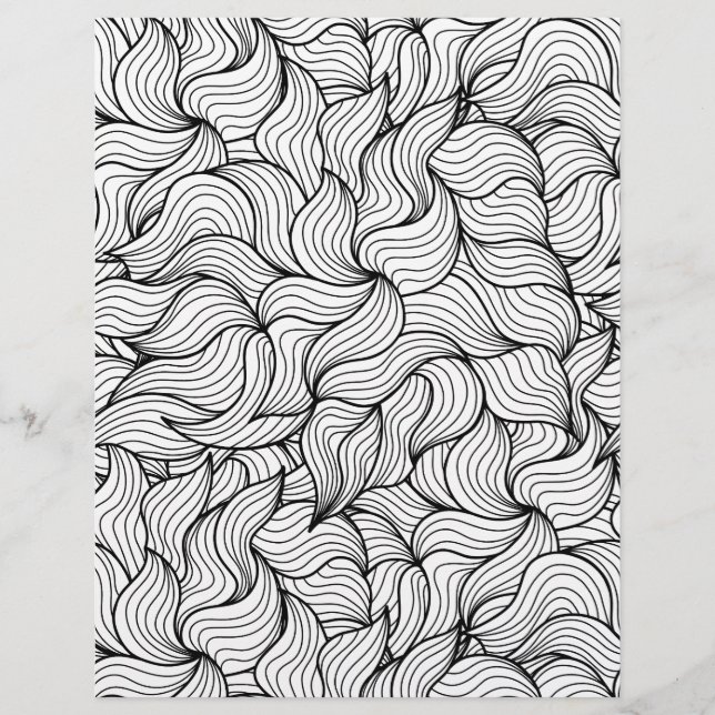 Colouring Page Windy Waves Scrapbook Paper (Front)