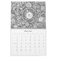 Colouring Pages Flowers Doodle Art Calendar