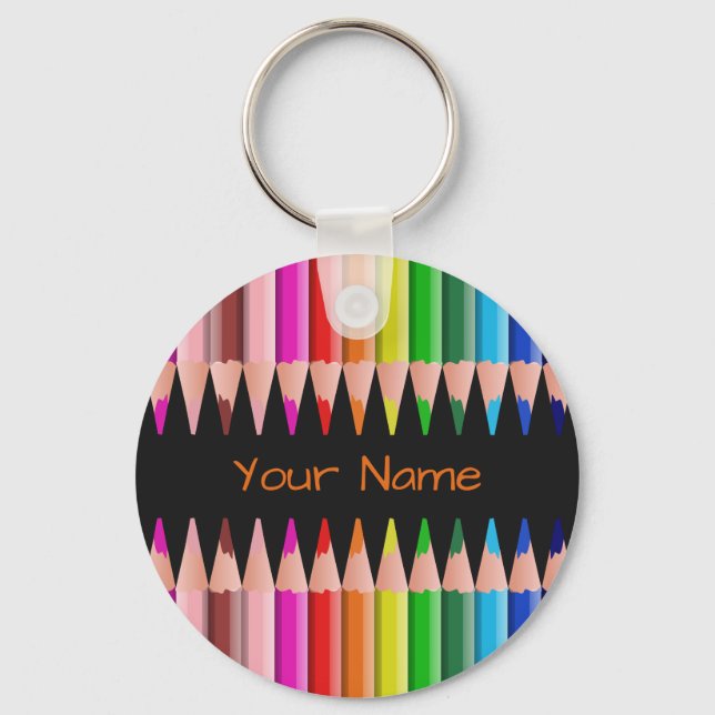 Colouring Pencils custom key chains (Front)