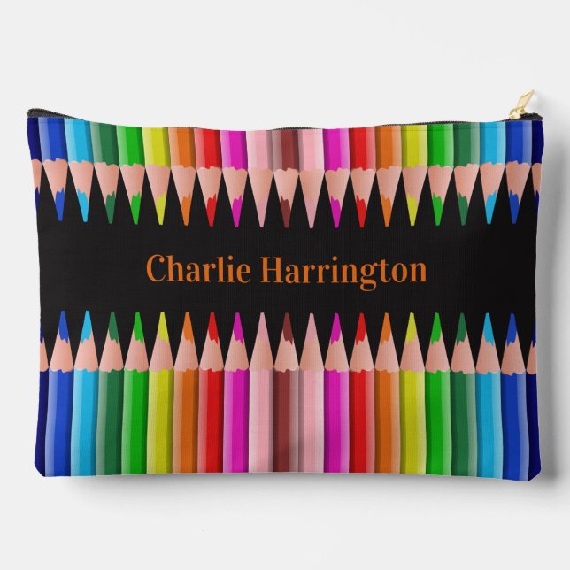 Colouring Pencils custom name Accessory Pouch (Back)