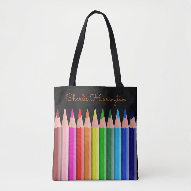 Colouring Pencils custom name bags (Front)