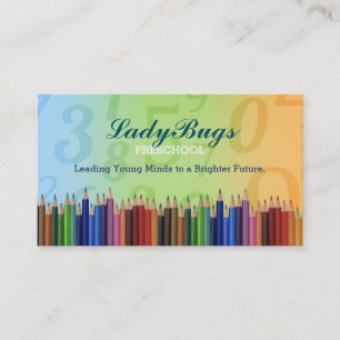 Colouring Pencils Preschool Teacher business cards