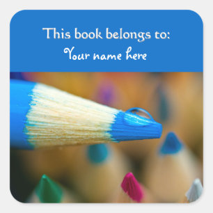 Colouring pencils "This book belongs to" sticker