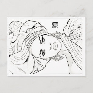Colouring Post Card Queen Diaspora