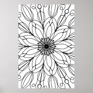Colouring Poster, Mandala Poster