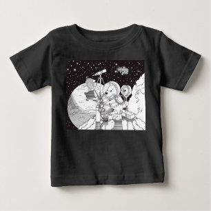 Colouring space with an astronaut puppy baby T-Shirt