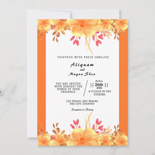 Colouring wedding invitations card design (Front)