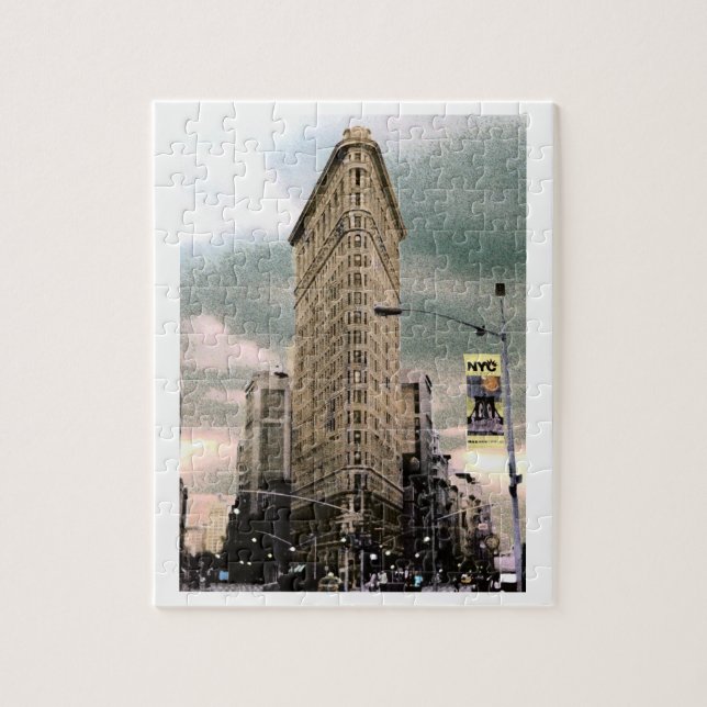 Colourized Flat Iron Building Puzzle (Vertical)