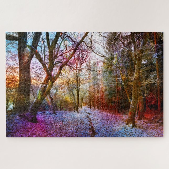 Colourized Forest Winter Landscape Jigsaw Puzzle (Horizontal)