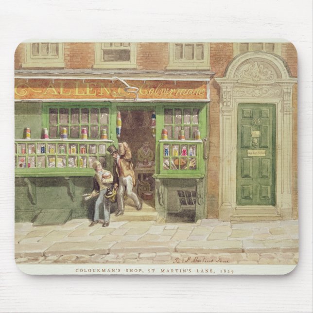 Colourman's Shop, St Martin's Lane, 1829 Mouse Mat (Front)
