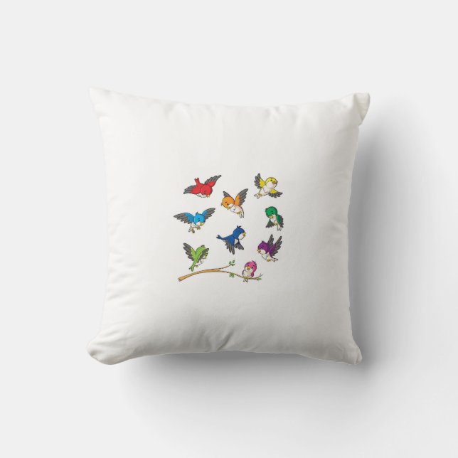 Colours: A Symphony of Little Birds. Cushion (Front)