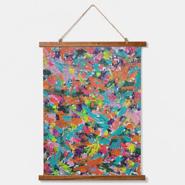 Colours and Expressions in Acrylic Paint Hanging Tapestry (Front)