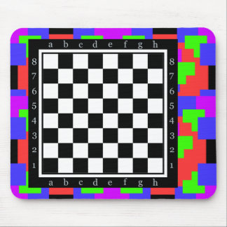 colours and shapes, classic chess table mouse mat