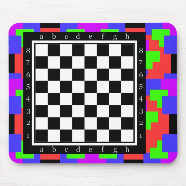 colours and shapes, classic chess table mouse mat (Front)