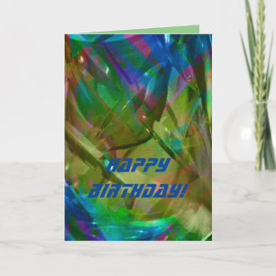 Colours bold bright in abstract modern glass card