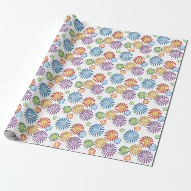 Colours Bursting Wrapping Paper (Unrolled)