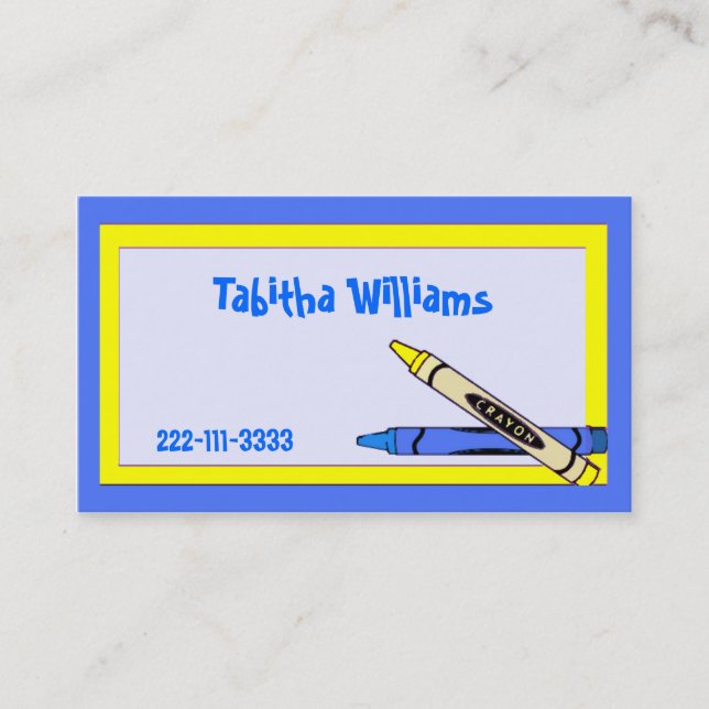Colours Children's Calling Card (Front)
