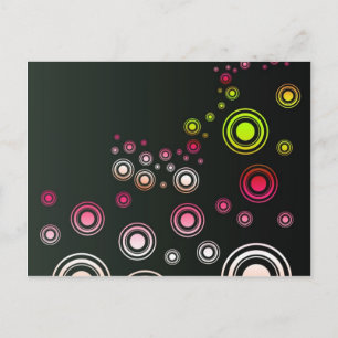 Colours Circle, Wall, Shapes Round, Art Style Dark Postcard