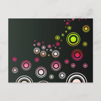 Colours Circle, Wall, Shapes Round, Art Style Dark Postcard