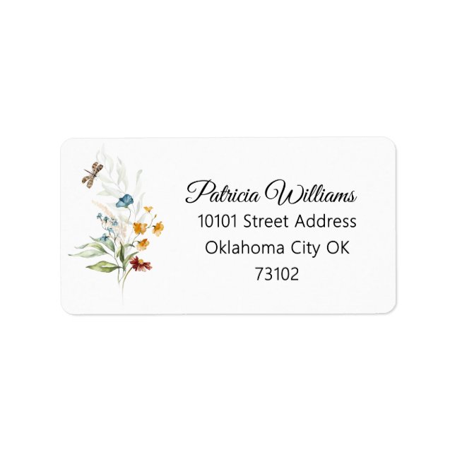 Colours Dutch Still Life Watercolor Floral Address Label (Front)